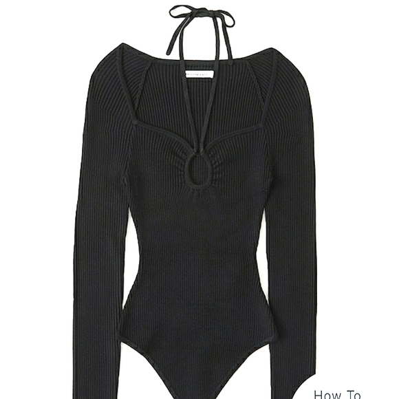 Strappy Cinched Front Ribbed Bodysuit - Picture 4 of 7